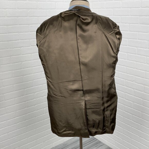 Evan Picone Blazer Men 43L Brown Green Purple Tan Plaid Wool Cashmere Jacket VTG - Picture 10 of 16